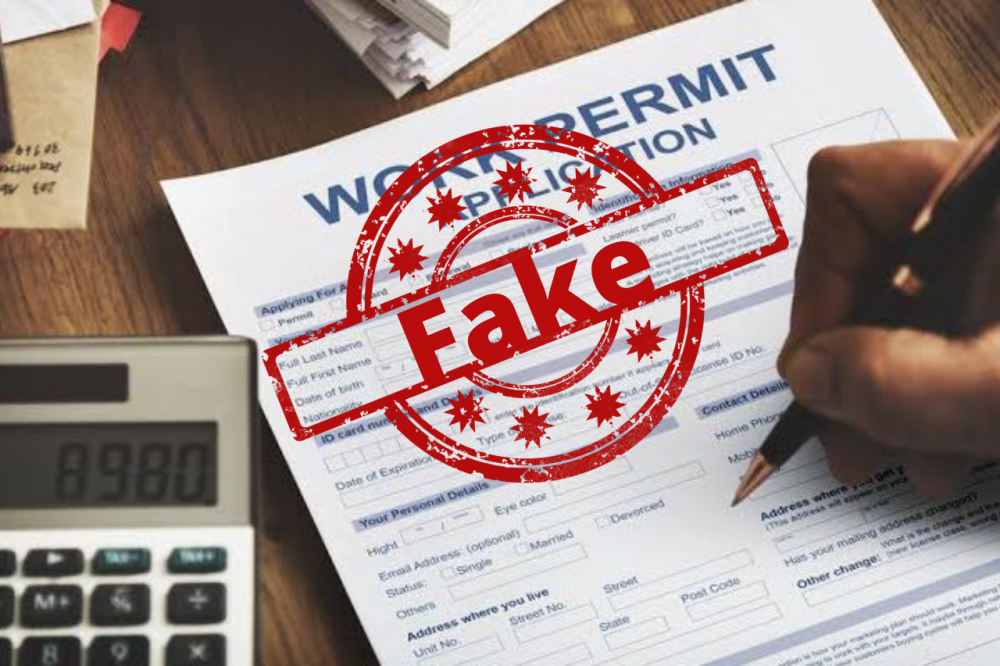 Fake work papers - Identifying fake work permits